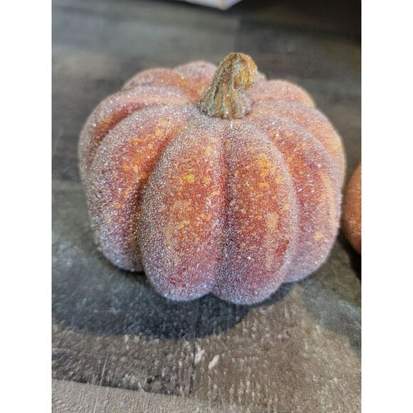 Shiny orange pumpkin set Decor fall figure - Picture 4 of 10